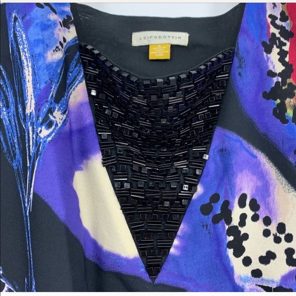 Leifsdottir Anthropologie Silk Beaded Suki Blouse - Picture 3 of 4